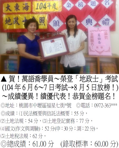 萬語喬_地政士
